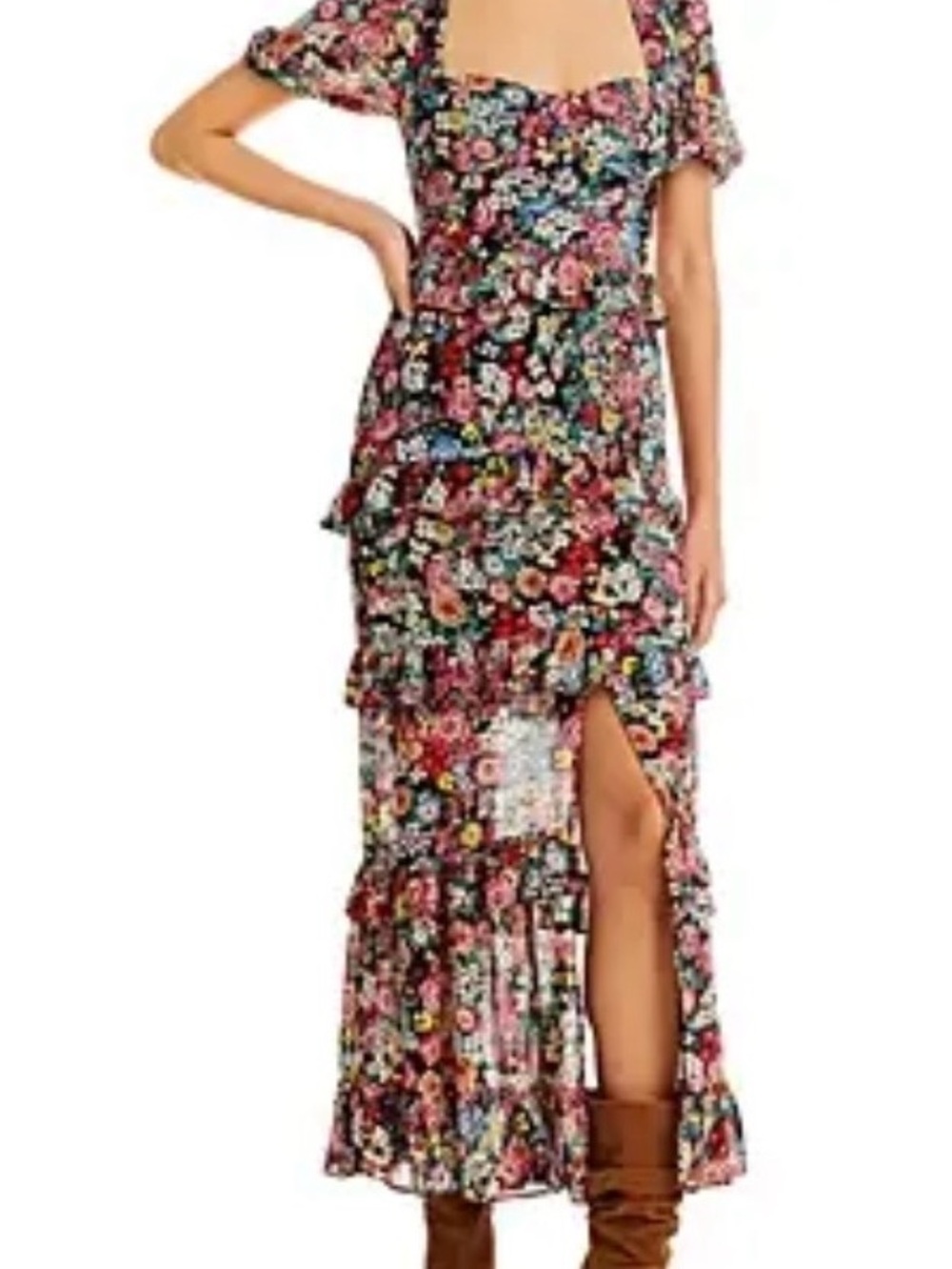 Wayf Floral Ruffle Maxi Dress in Multi-Color - Picture 1 of 5